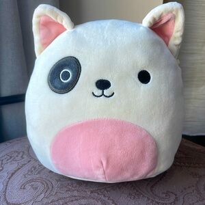 Squishmallows Charlie Bull Terrier Dog 8" Plush Black Eye White Pup Soft Puppy